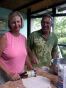 backing cake at b&b dagonfly hawaii