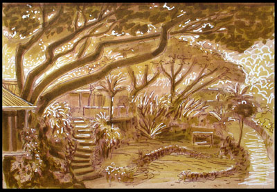 Sketch of DragonflyRanch by Disney artist Joe Rohde 2006