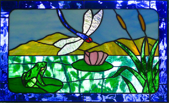stained glass dragonfly