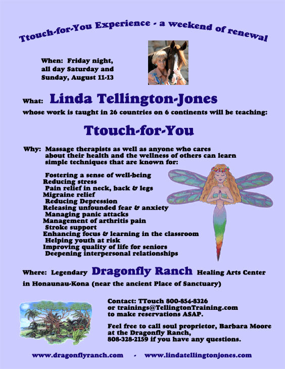 T touch in Hawaii linda tellington jones